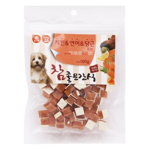 (3개묶음)(참좋은간식) 치킨 연어 당근 큐브